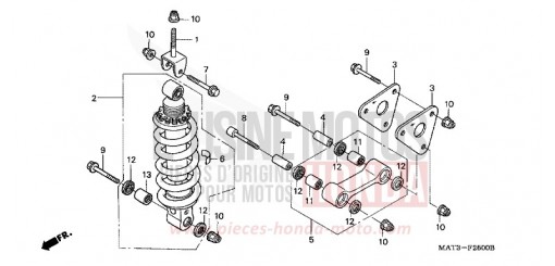 COUSSIN ARRIERE CBR1100XX3 de 2003